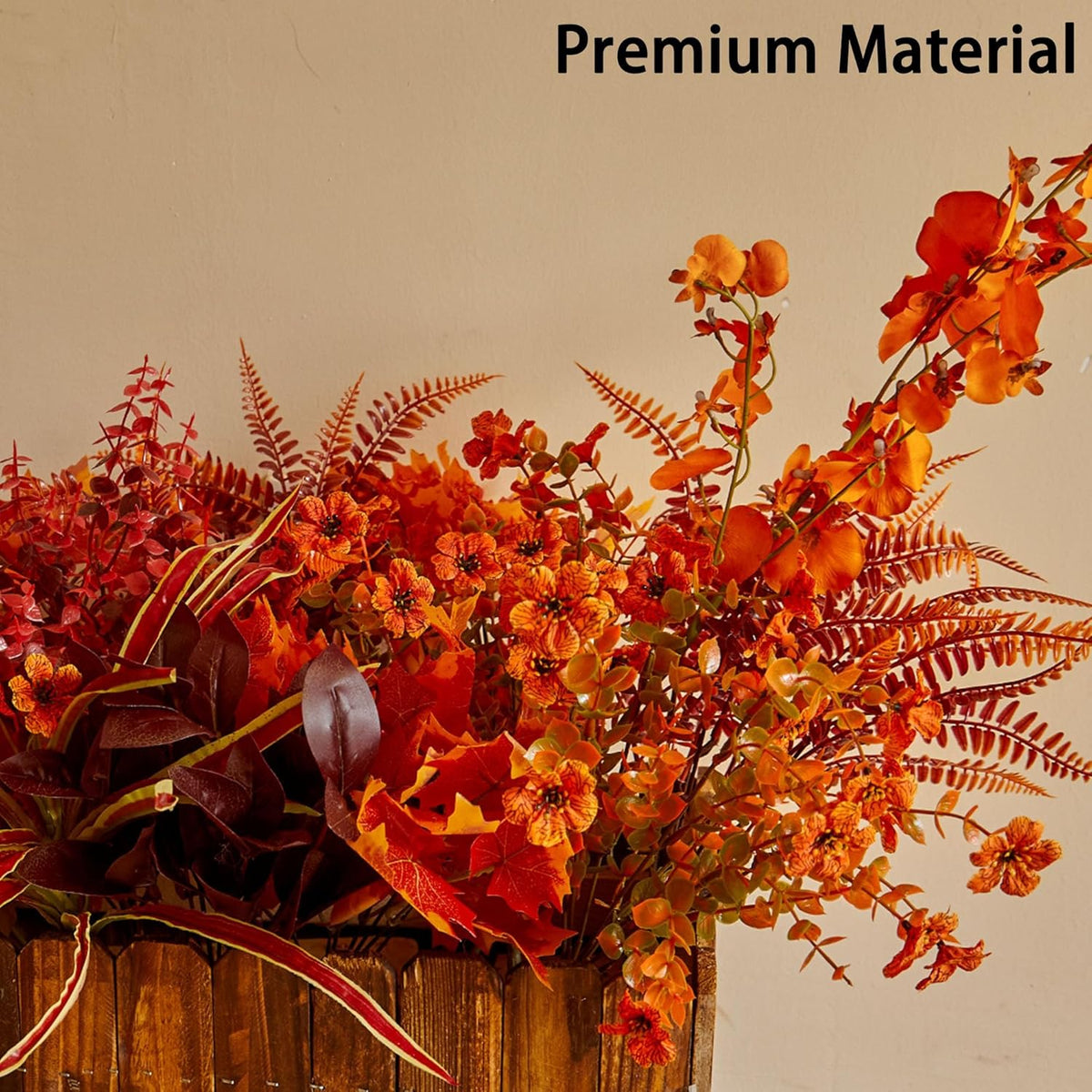 PARTY JOY 15 Bunches Artificial Fall Flowers Faux Fake Orchid Autumn Plants Flowers for Outdoors