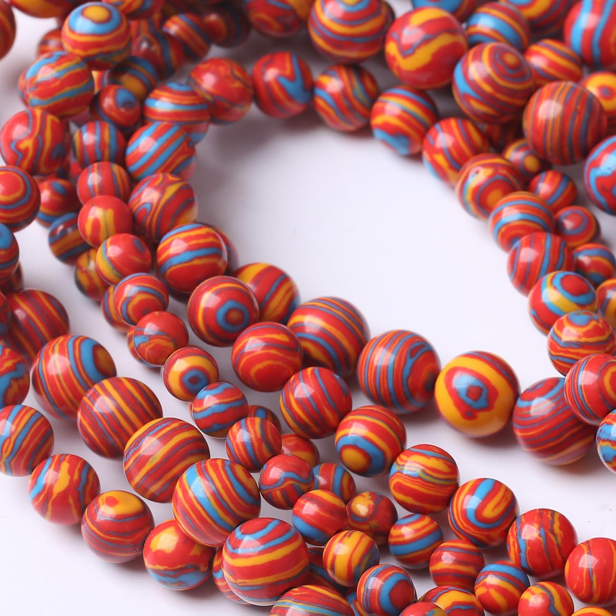 Red Yellow Blue Peacock Turquoise Stone Beads Gemstone Round Crystal Energy Jade Beads Stone Beads