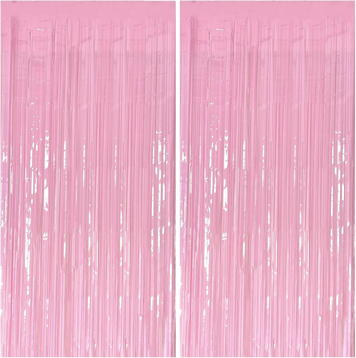 Pastel Pink Party Streamers Foil Fringe Backdrop Curtains Tinsel Streamers Birthday Party