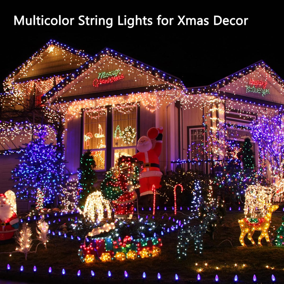 Toodour Solar Christmas Lights Outdoor, 2 Packs Total 144ft 400 LED Solar String Lights with 8