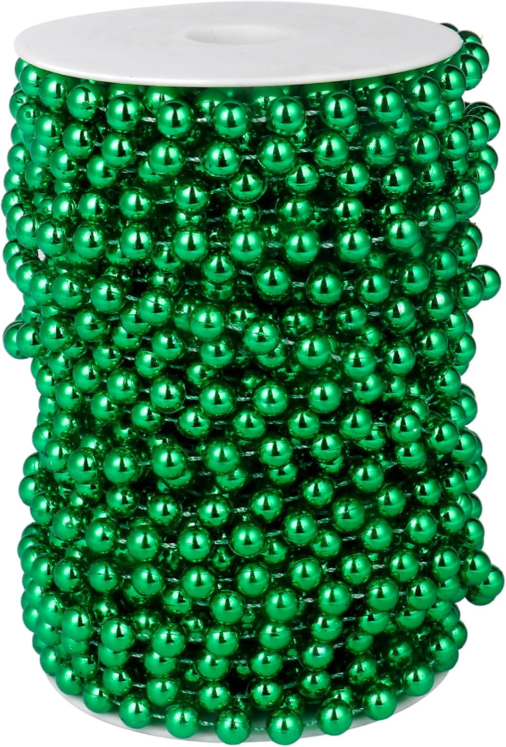 [66 Feet] Green Pearl Beads Garland, 8MM 22 Yards Green Faux Pearl Beads String Roll Bulk for DIY