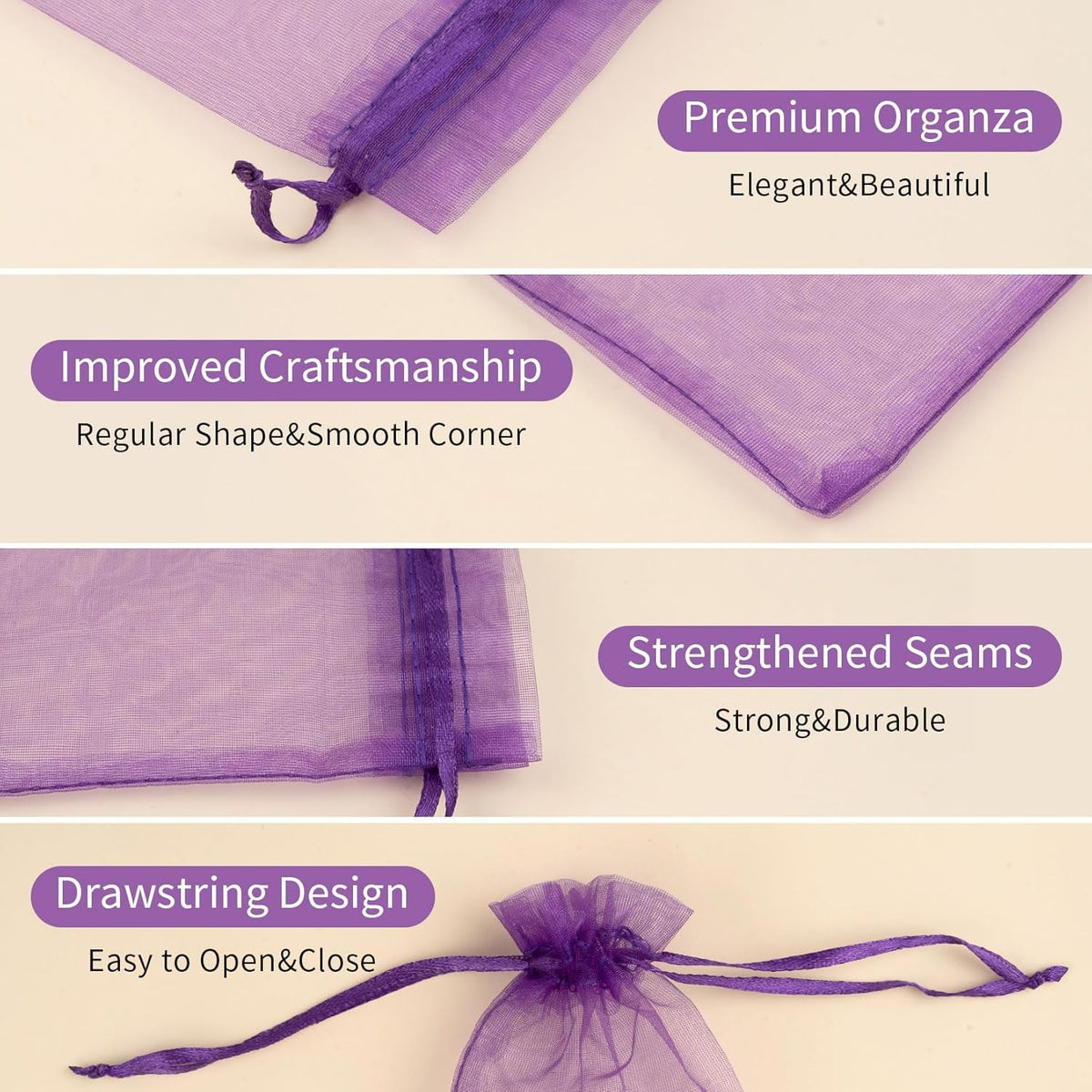 Organza Bags 50 Packs 4x6 Inch, Organza Gift Bags Sachet Bags Jewelry Bags Drawstring for Halloween