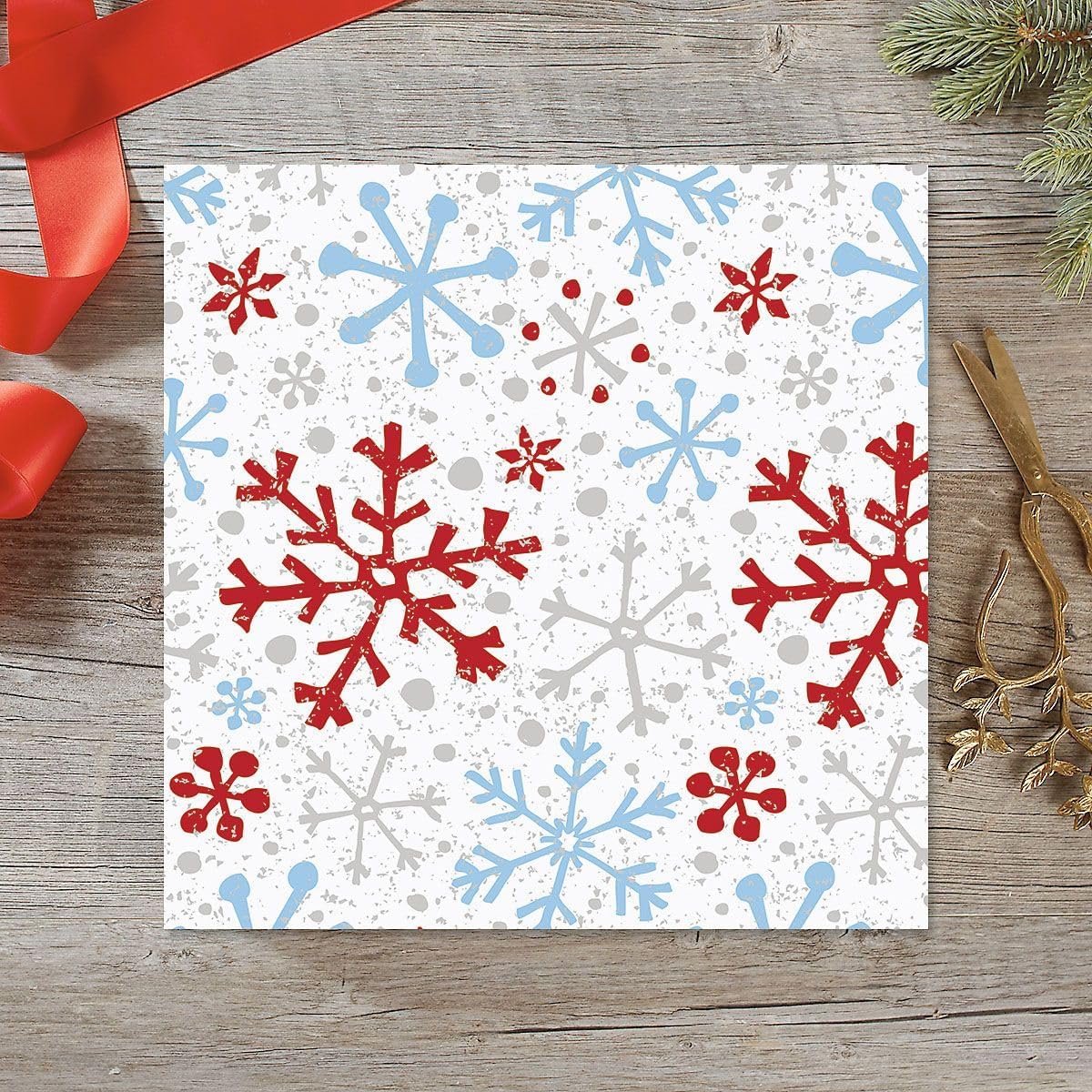 Current Crackle Snowflake Christmas Rolled Wrapping Paper - Premium Jumbo 23-Inch x 32-Foot Gift