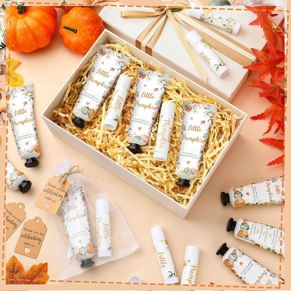 50 Sets 200 Pcs Baby Shower Hand Lotion and Lip Balm Gift Theme Baby Shower Party Favors Travel