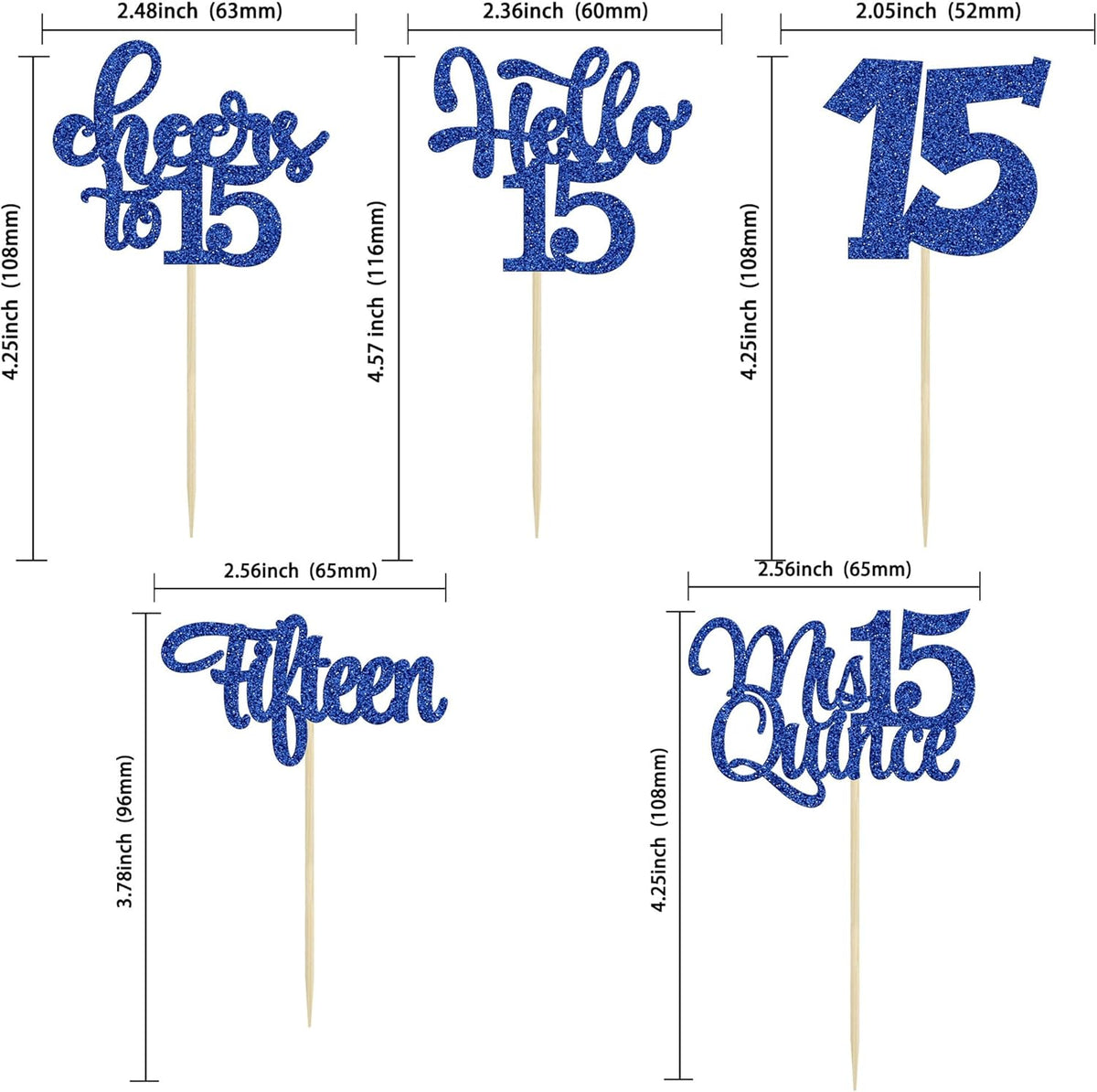 30Pcs 15th Birthday Cupcake Toppers Fifteen Cupcake Picks Cheers to 15 Years Old Mis Quince 15 Cake