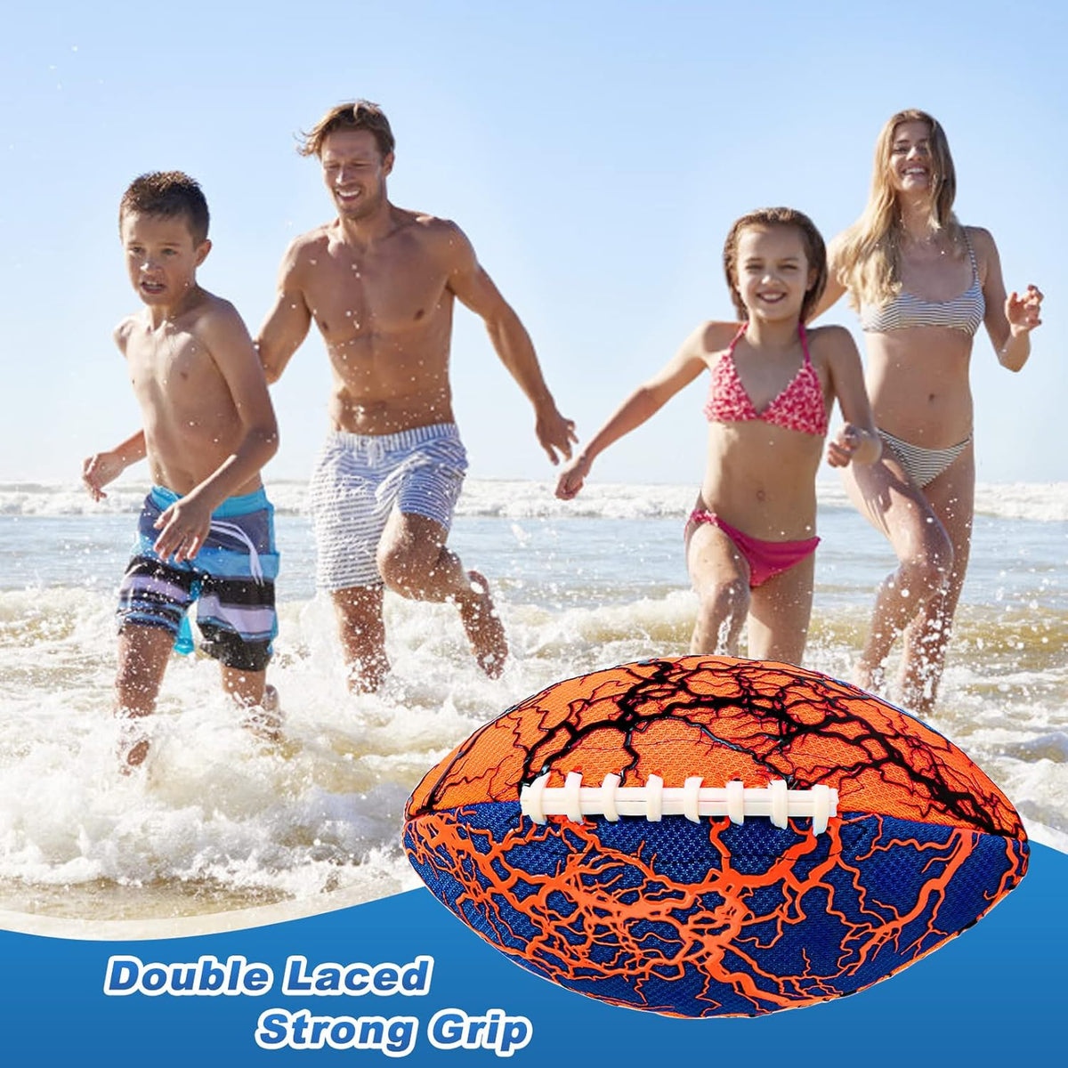 Jasonwell Pool Beach Water Football - 2Pack Strong Grip Waterproof Football for All-Weather Play