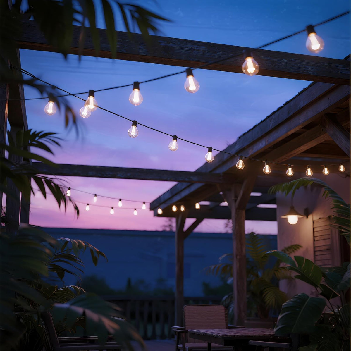 RTTY Outdoor String Lights 100ft, G40 Led Patio Globe Lights with 52pcs Bulbs,Shatterproof