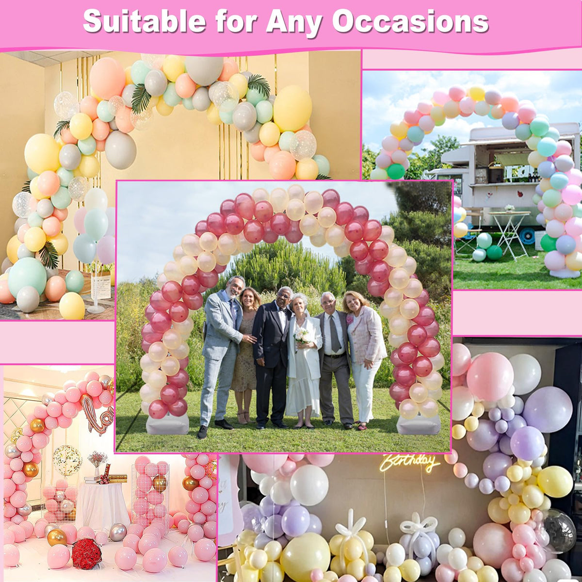 Balloon Arch Kit and Balloon Pump, 9Ft Tall & 10Ft Wide Adjustable Balloon Arch Stand Kit with