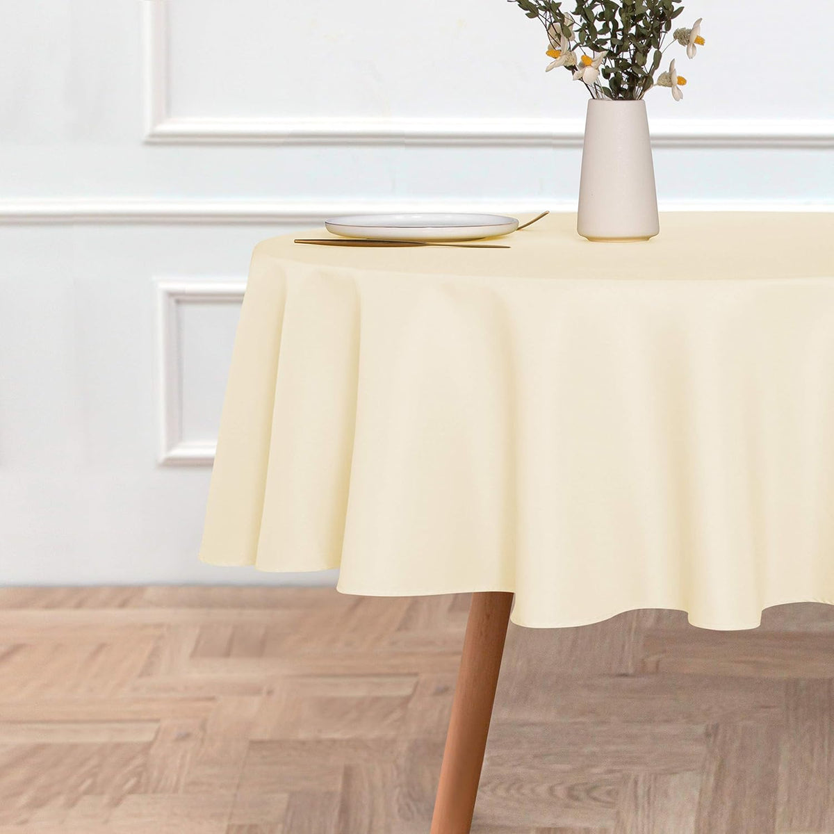 sancua Round Tablecloth - 48 Inch - Water Resistant Spill Proof Washable Polyester Table Cloth
