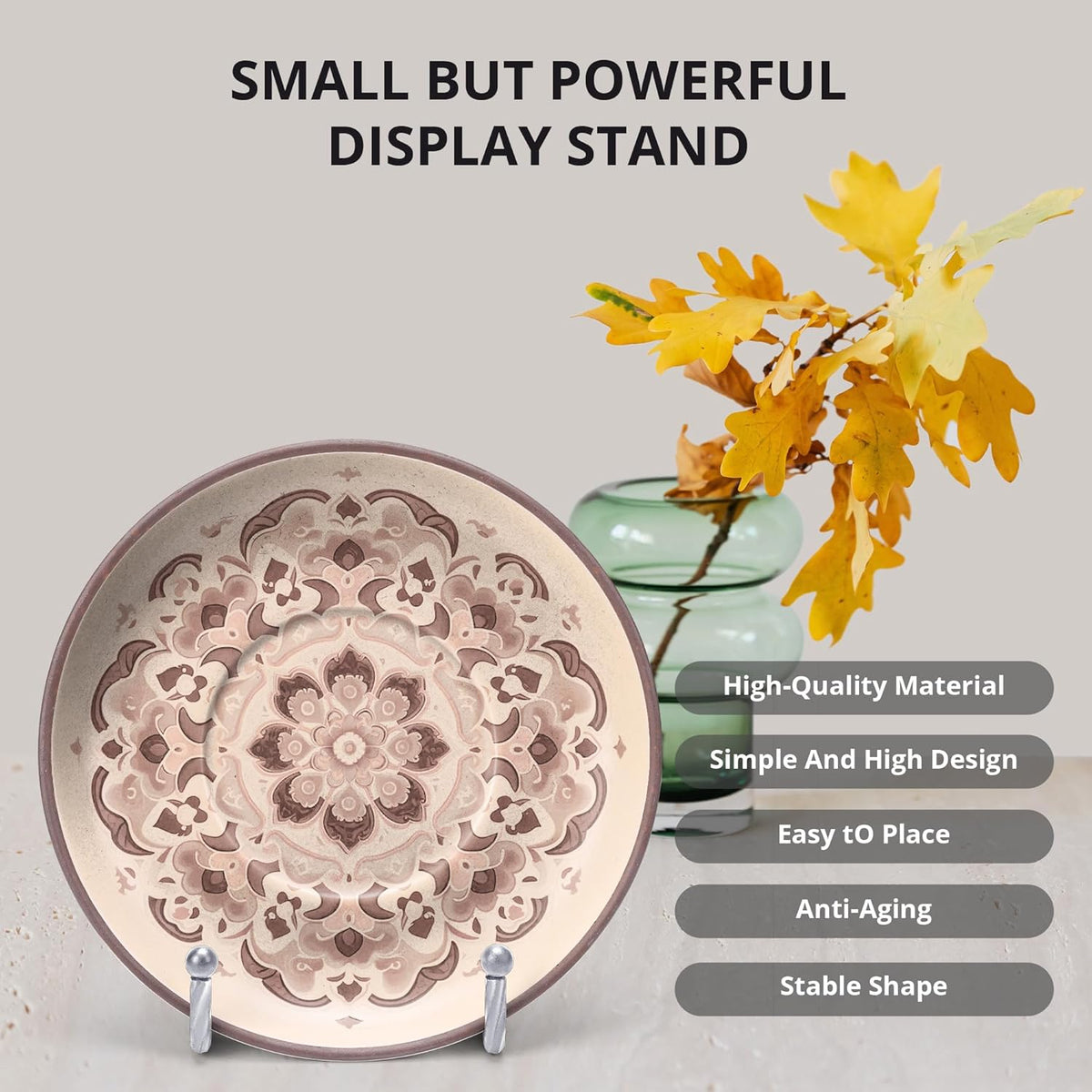 Picture Stands for Display 3 Pack 3 Inch Plate Stands for Display - Silver Metal Decorative Plate