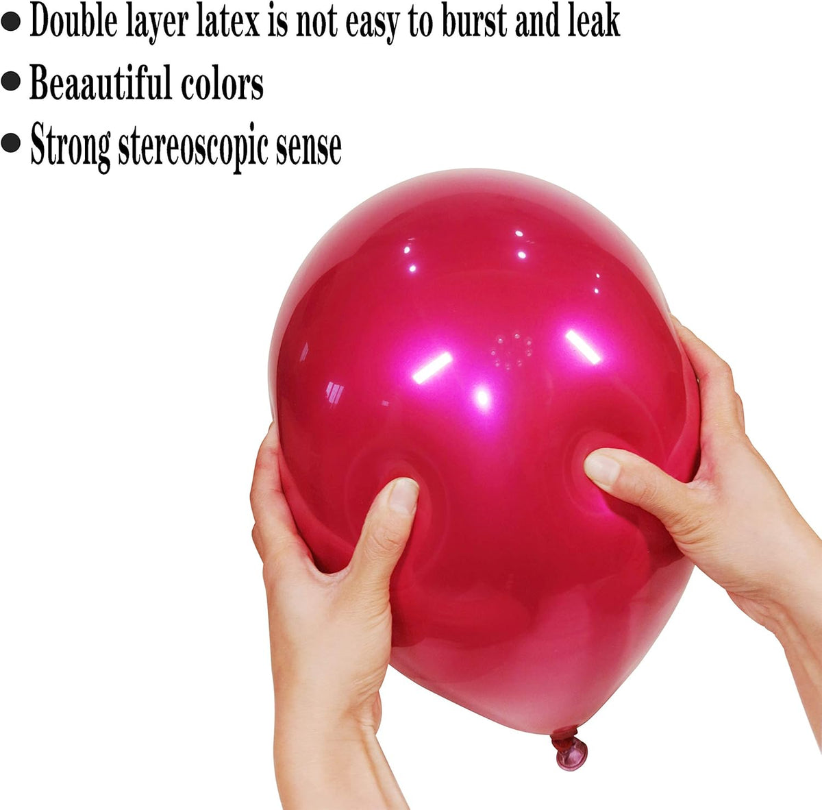 Metallic Red Balloong 50pcs 12 inches Hot Pink Balloons double layer Hot Pink balloons are more