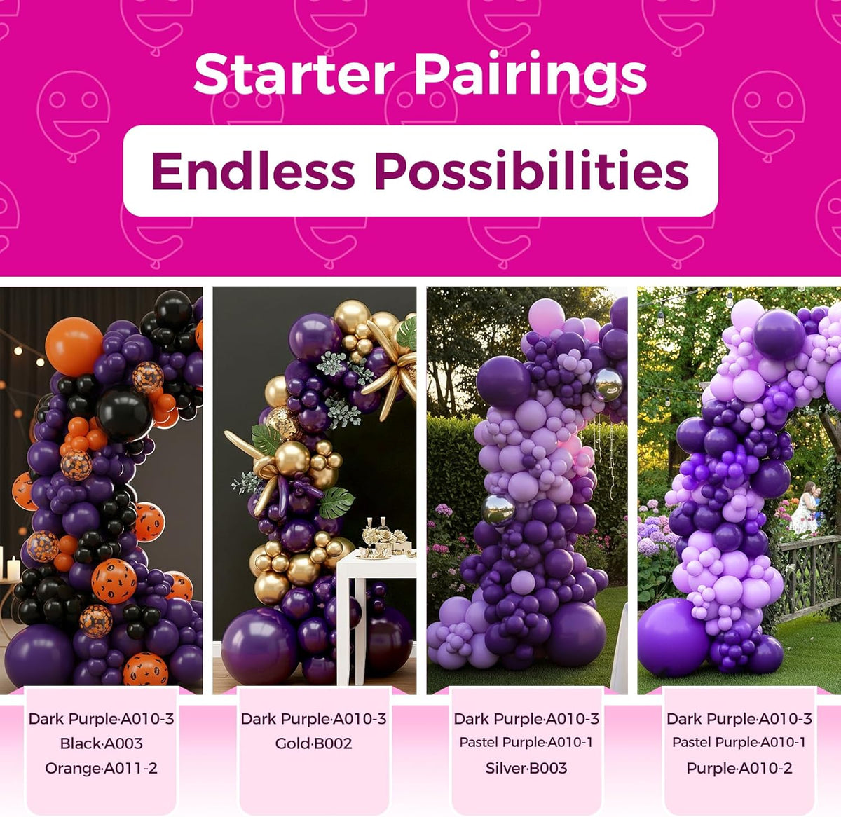 Bezente Dark Purple Latex Party Balloons - 30 Pack Large Thick Purple Balloons Big Round Purple