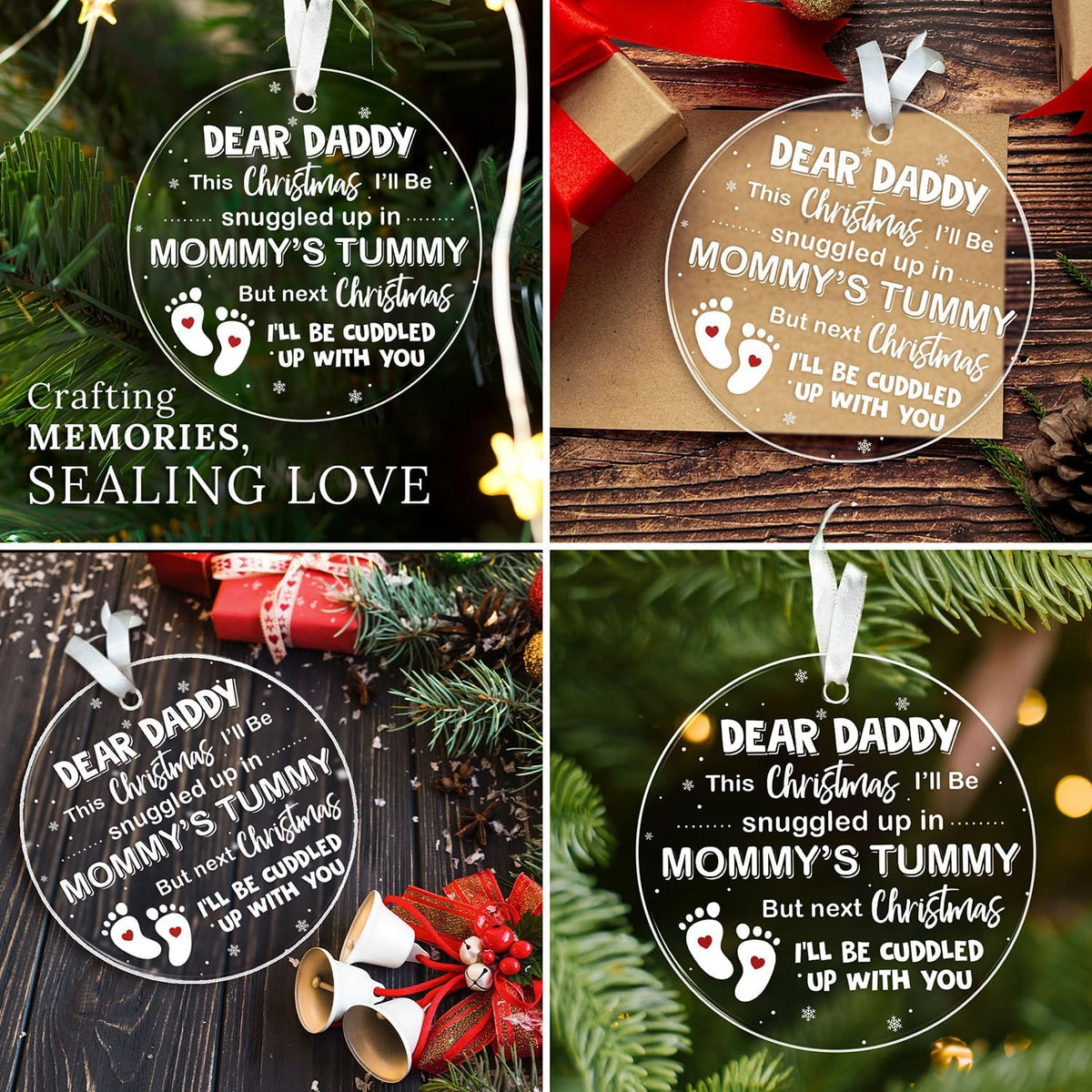 HEXMOZ First Time Dad Gifts - New Dad Gifts - Bumps First Christmas Ornament - Pregnancy