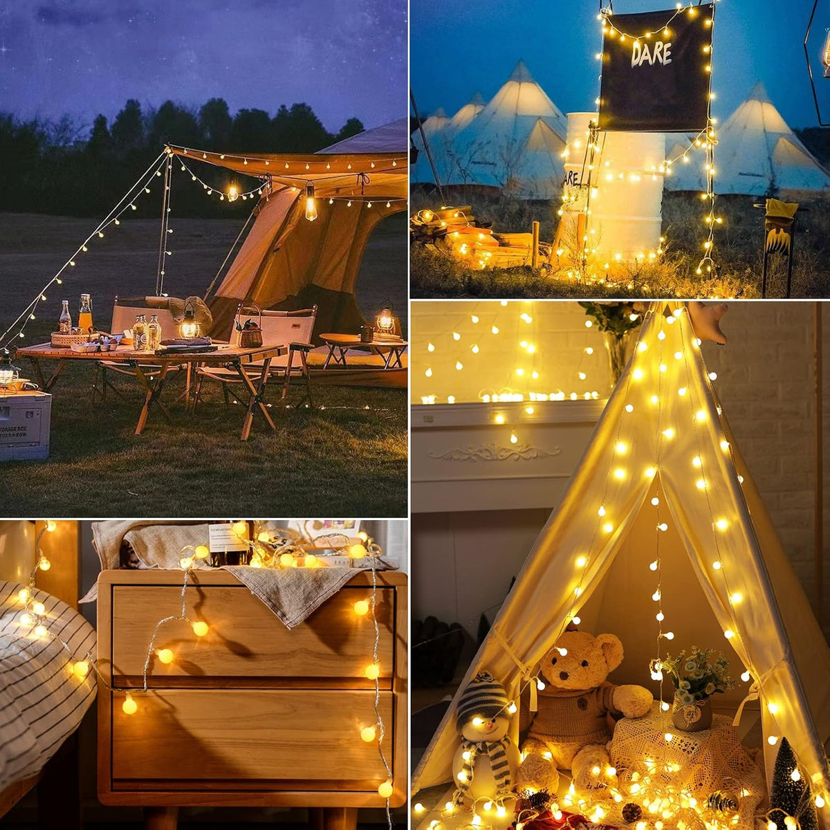 Minetom Globe String Lights, 33 Feet 100 Led Fairy Lights Plug in, 8 Modes with Remote Mini Globe