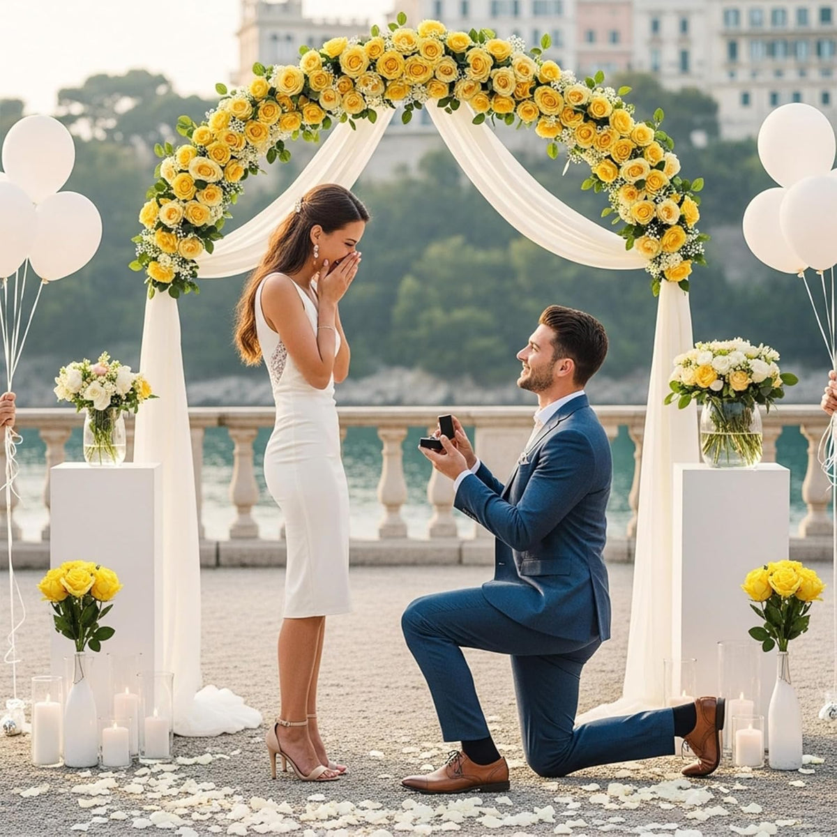 Auihiay 60PCS Yellow Roses Bulk, Yellow Velvet Silk Fake Roses, Realistic Flowers for Wedding