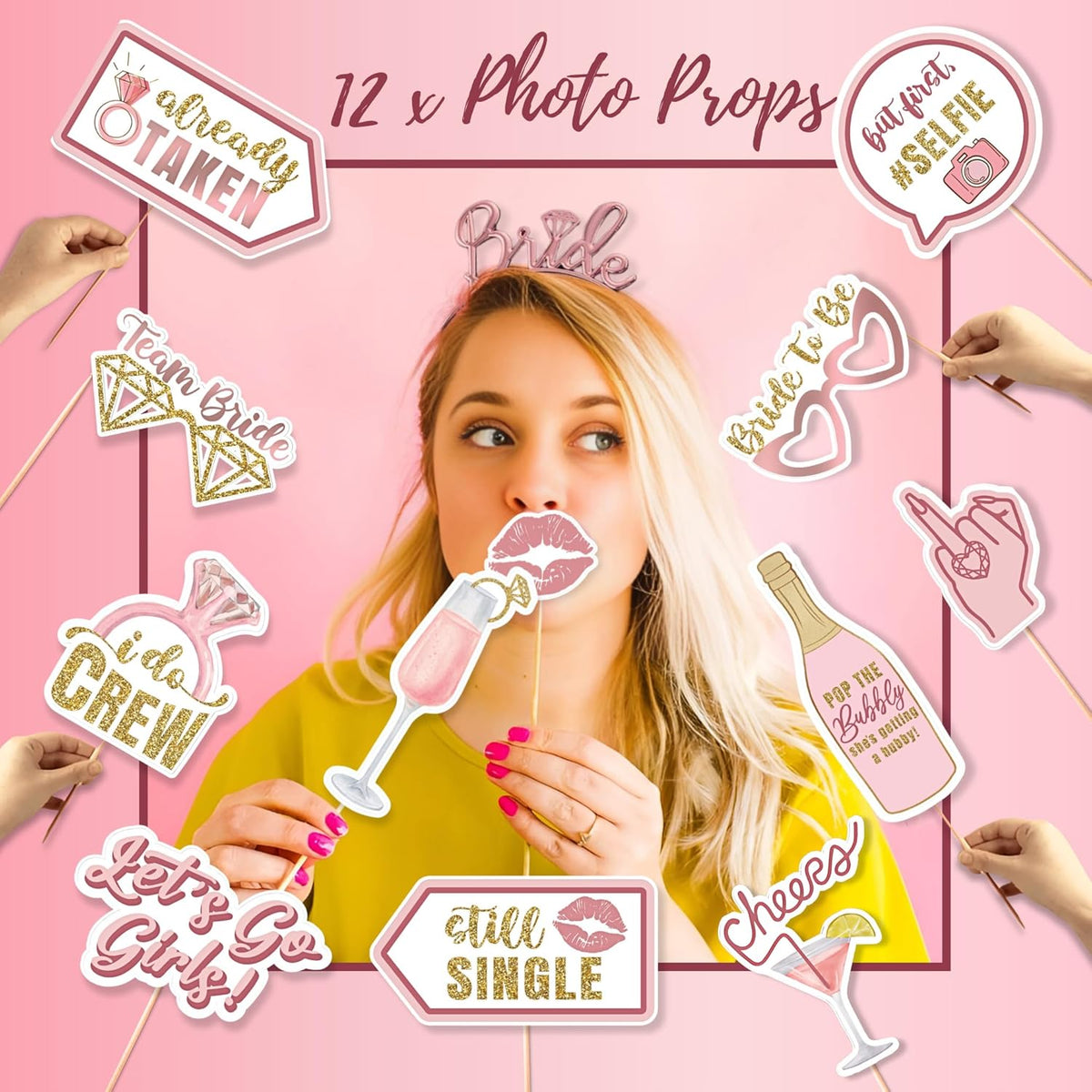 189 pc Bridal Shower Party Decorations – Balloons, Bride to Be Sash, Veil, Headband, Backdrop
