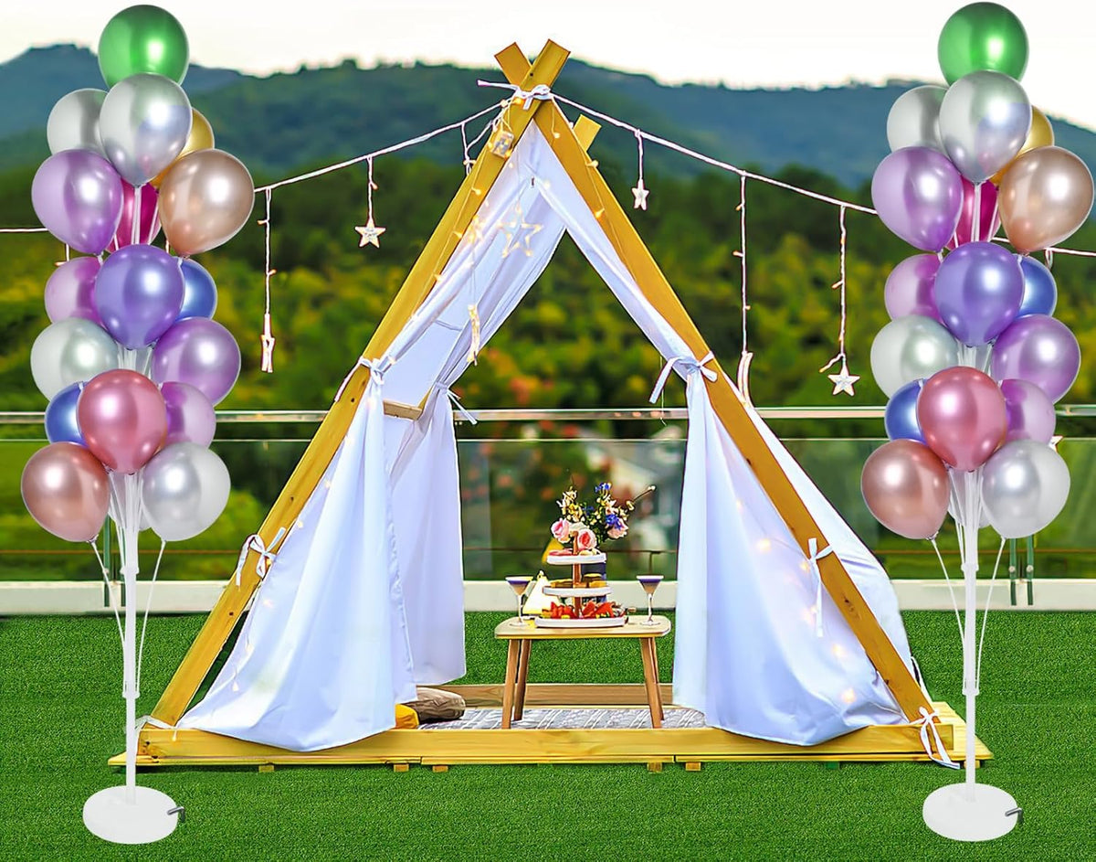 2 Sets of Balloon Stand Kit - 6ft Balloon Stands with Base, Balloon Sticks, Decorations for Party