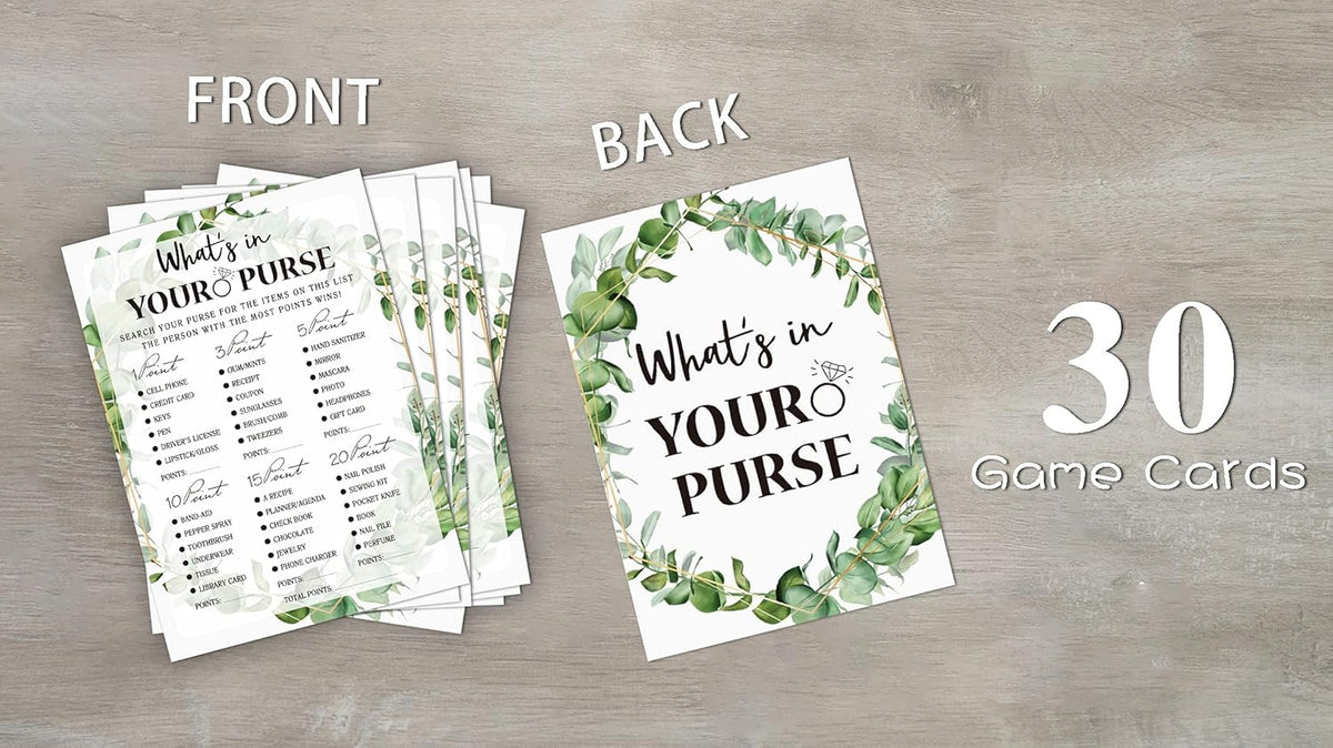 Bridal Shower Game Cards, Tropical Jungle Theme Engagement Party Cards for Wedding, Set of 30