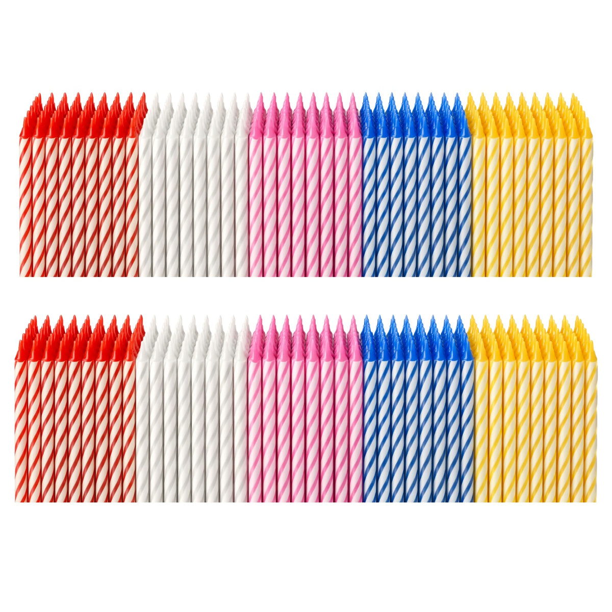 144 Count Birthday Candles Bulk – Birthday Candles for Cake, Mixed Colors Spiral Candles, Unscented