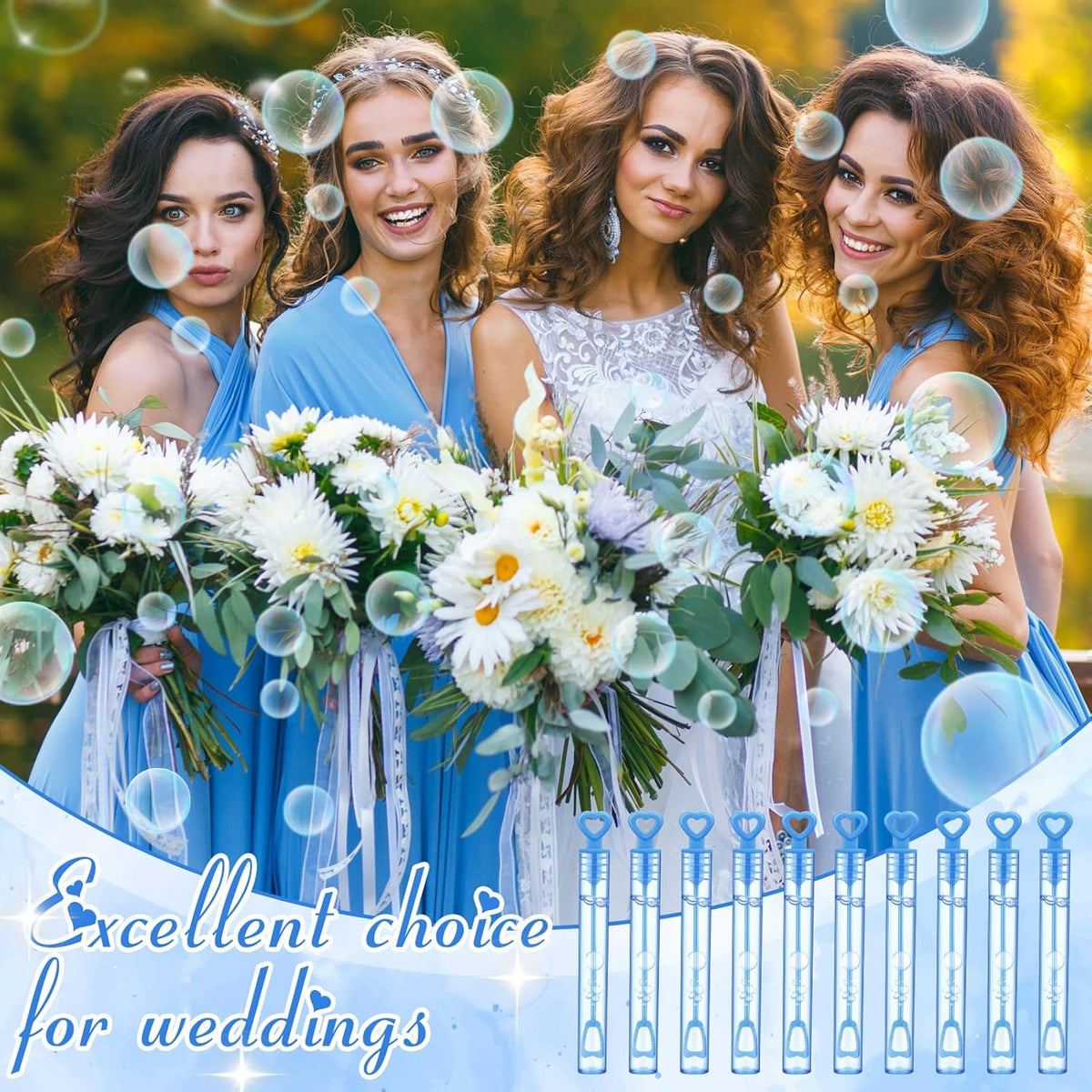 150 Pcs Bubble Wands Bulk for Wedding Party Mini Heart Wand with Bubble Solution for Wedding Bridal