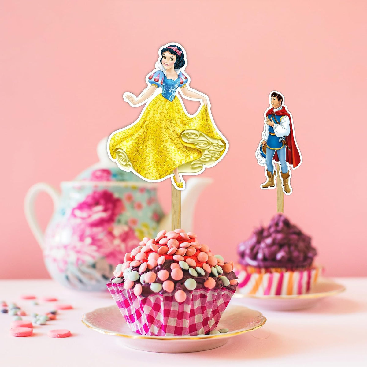 "Snw Whte and the Sevn Dwafs Cupcake Topper | Fairytale Party Decor | Enchanted Forest Theme |