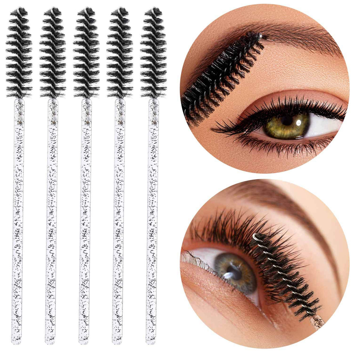 Tbestmax 2000 Disposable Mascara Wands Eyelash Brush Spoolies for Eyebrow Eye Lash Extension
