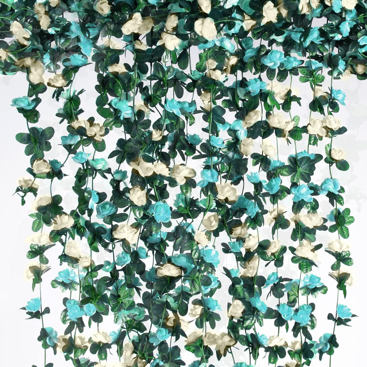 6 Pcs x 8.2 ft Flower Garland Artificial Rose Vine Flowers with Green Leaves Hanging Fake Roses