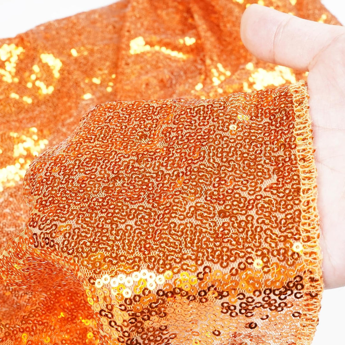 Poise3EHome Orange Sequin Backdrop, 10Ft x 10Ft Glitter Photography Background Curtains for