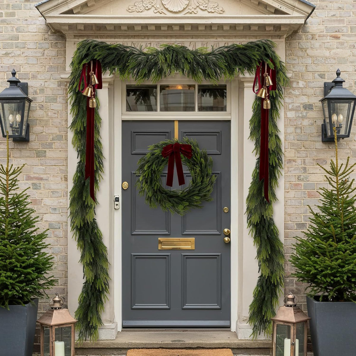 N&T NIETING 6FT Christmas Norfolk Pine Garland Real Touch Pine Artificial Garlands Faux Greenery