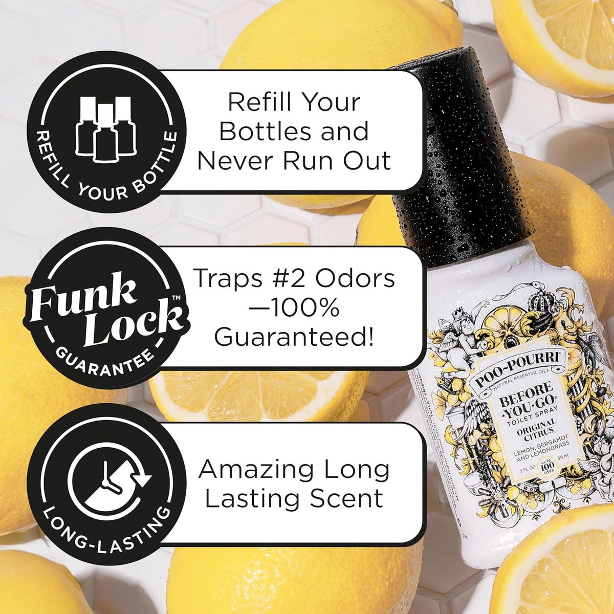 Poo-Pourri Before-You-Go Toilet Spray Refill, Original Citrus, 16 Fl Oz, Up to 800 Uses, Bathroom