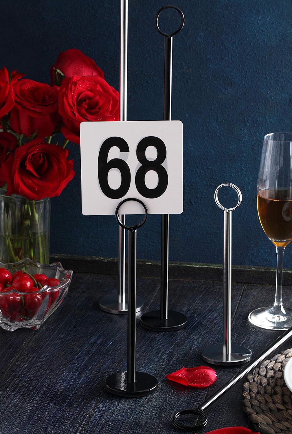 New Star Foodservice 27730 Ring-Clip Table Number Holder/Number Stand/Place Card Holder, 18-Inch