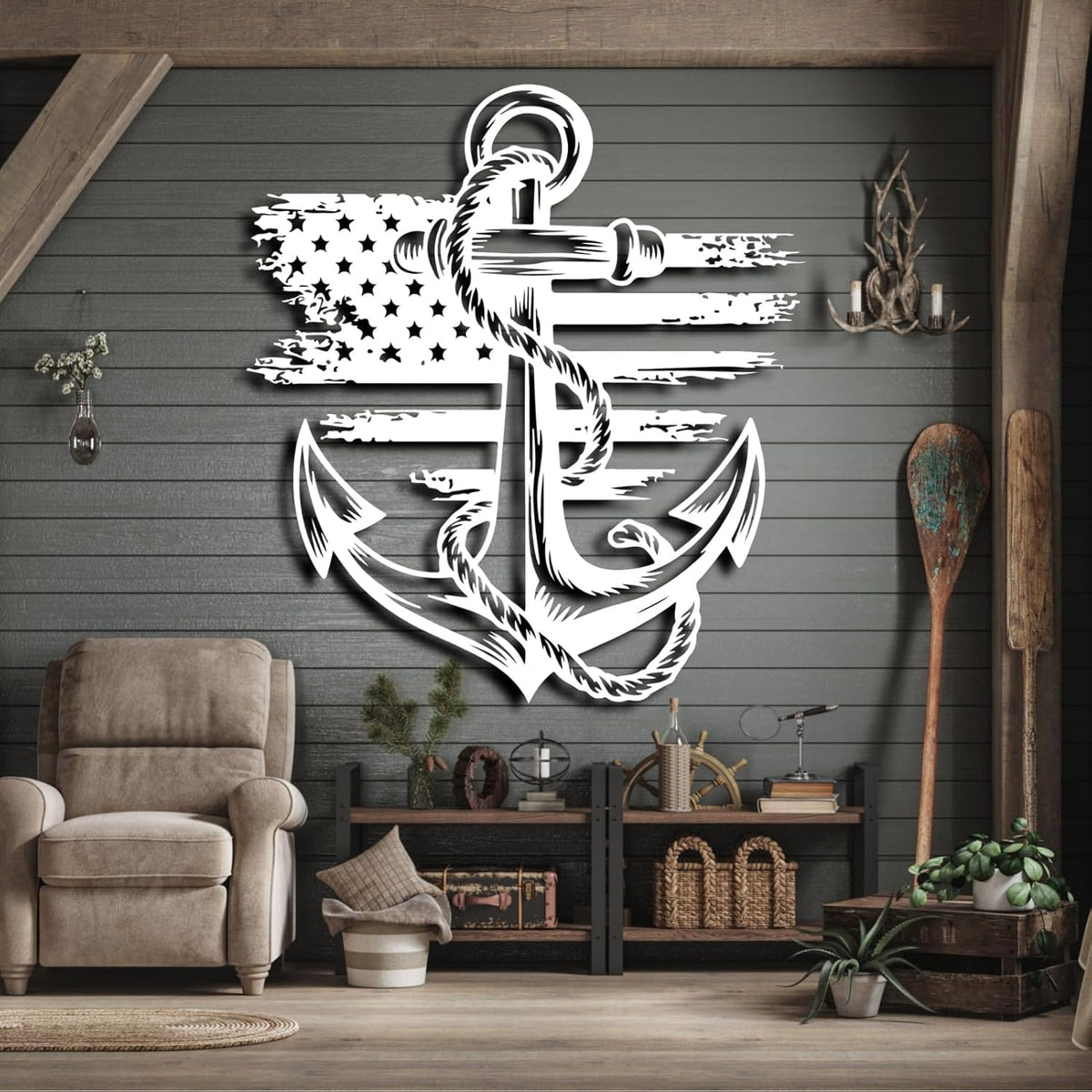 Metal Anchor Wall Decor, Anchor Metal Sign, Metal Anchor Decor, Anchor Metal Wall Art, Metal