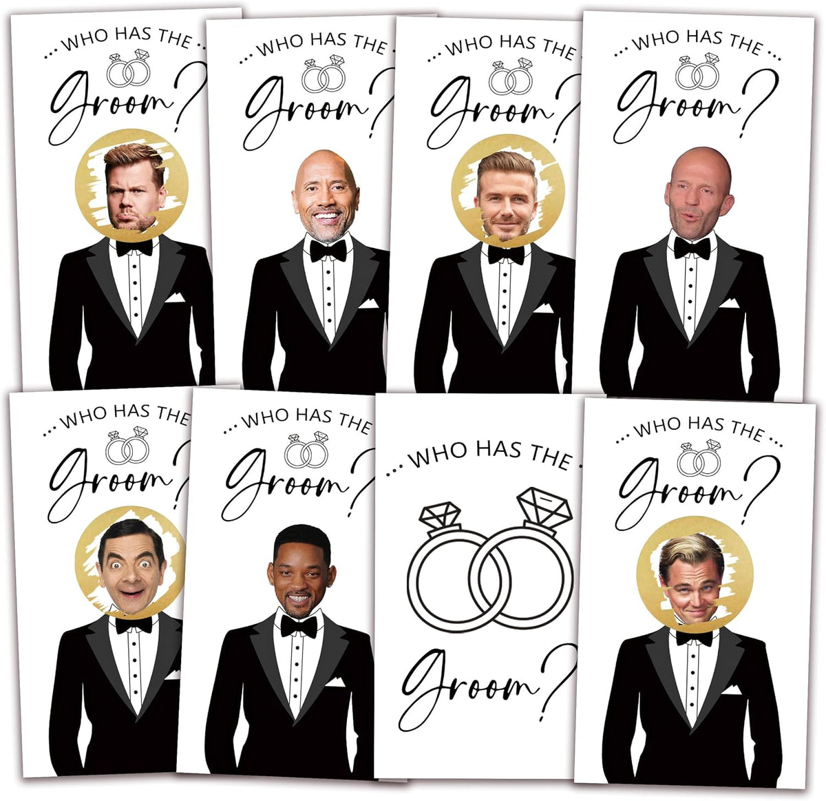 Who Has The Groom Bridal Shower Games, 41Pcs Simple Diamond Ring Scratch Off Cards, 3.5"x 2.1"