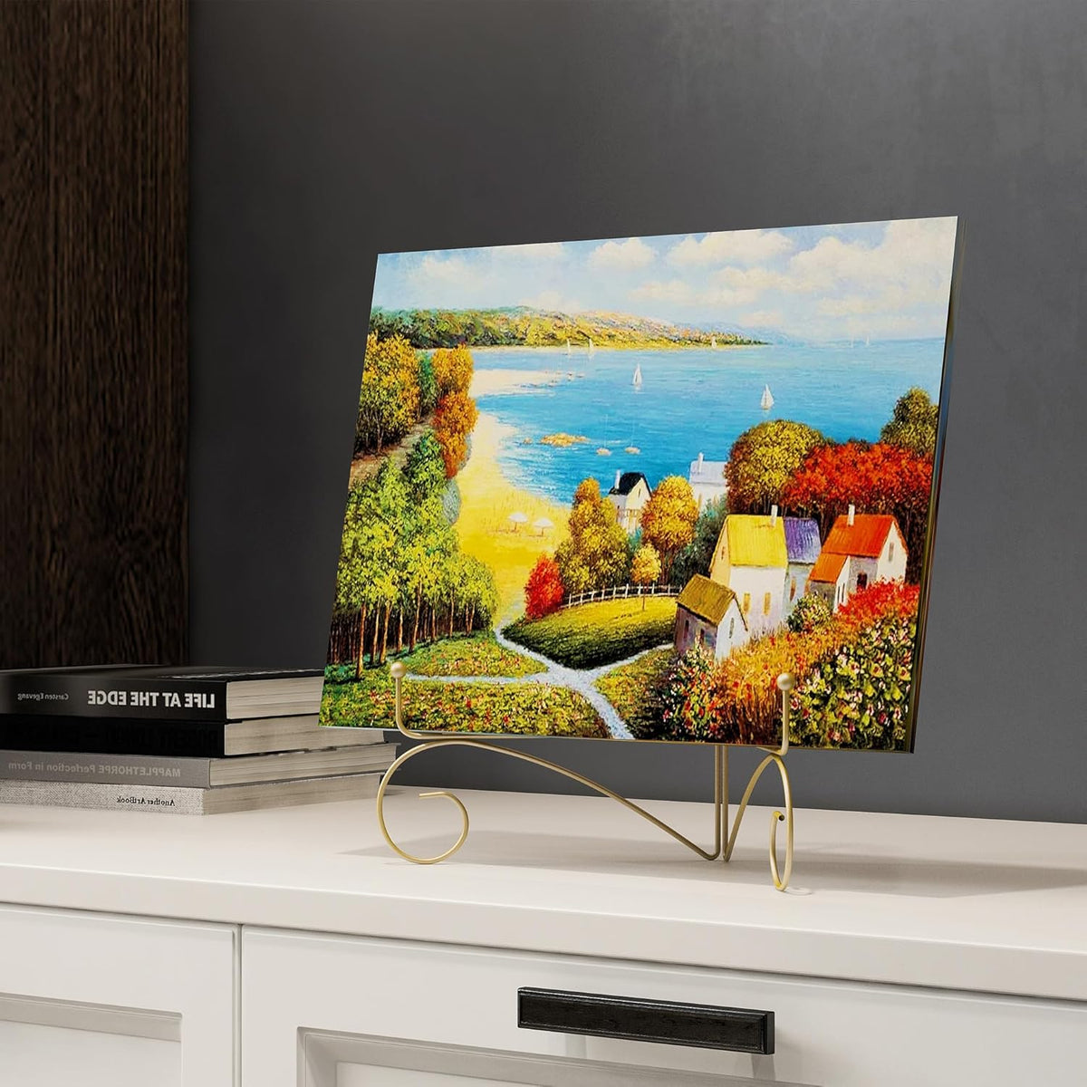 Plate Stand for Display with Hinged Folding Design, 6 Inch Picture Stands for Tables, Small Easels