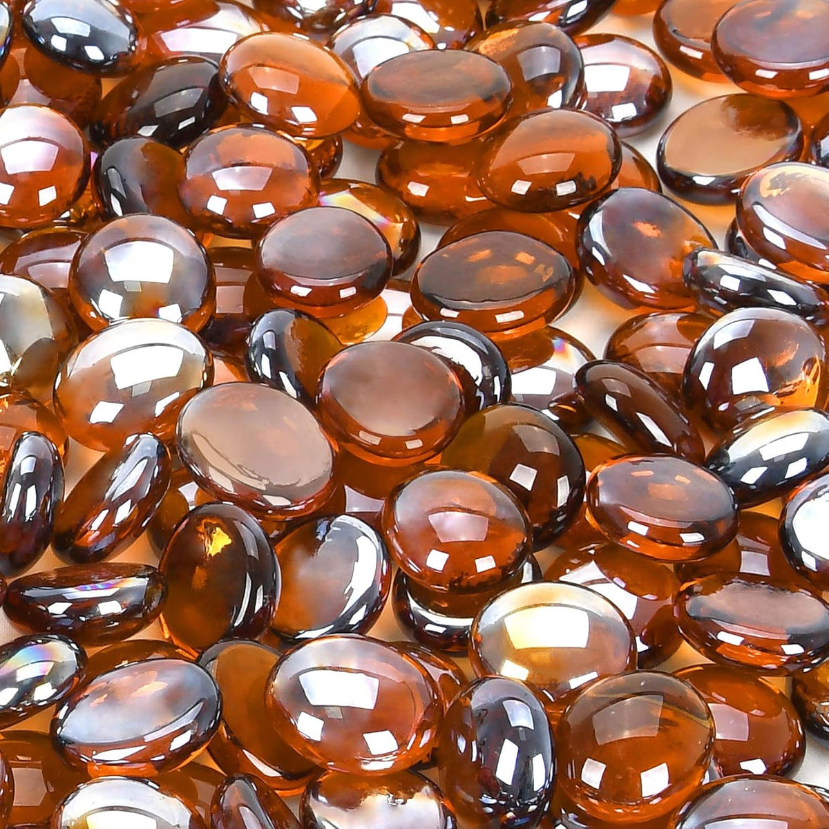 20 Pounds Firepit Glass, 3/4 Inch Glass Beads, Rocks for Fire Pit Table, Fireplace and Fire Bowl