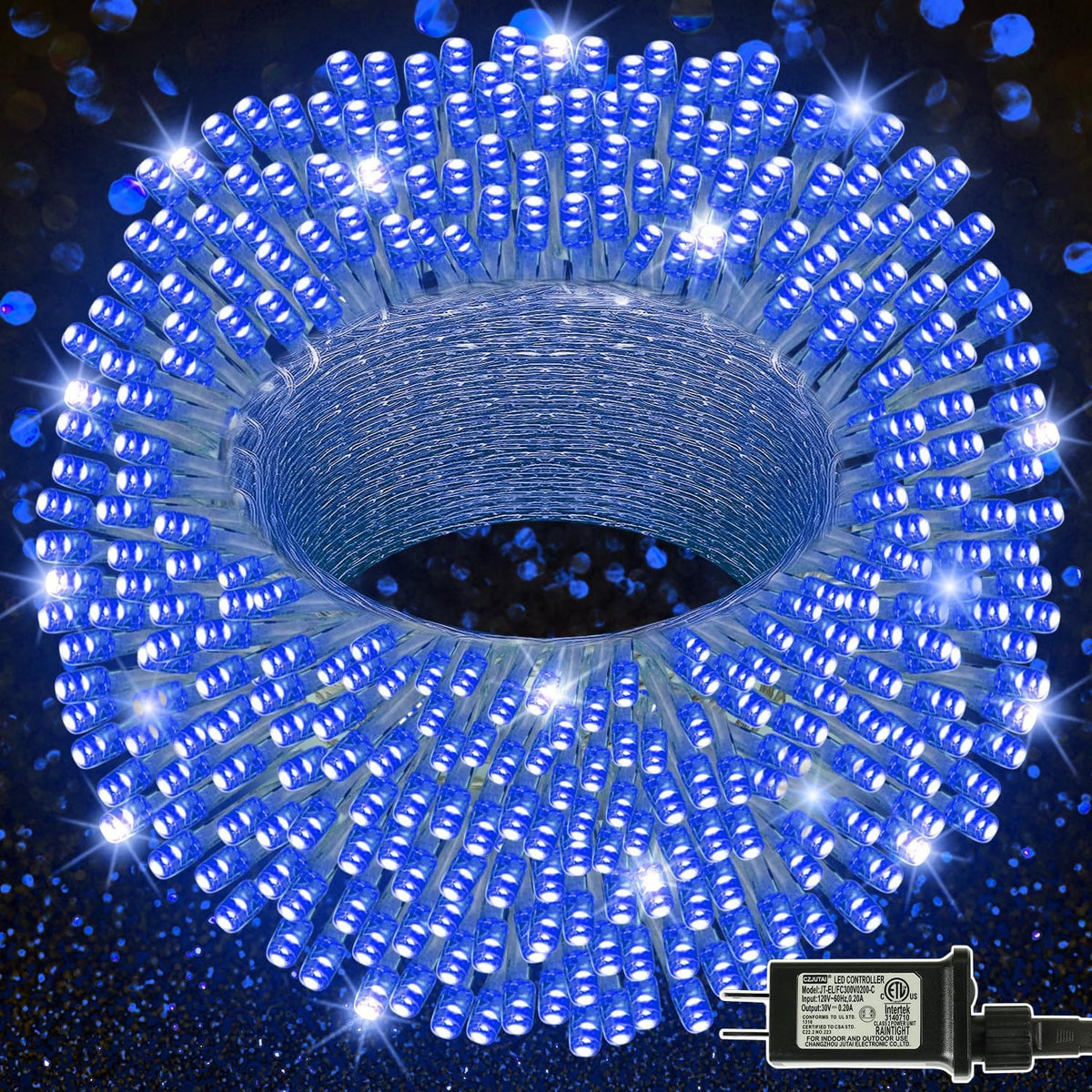 LJLNION 300 LED String Lights Outdoor Indoor, Extra Long 98.5FT Super Bright Christmas Lights, 8