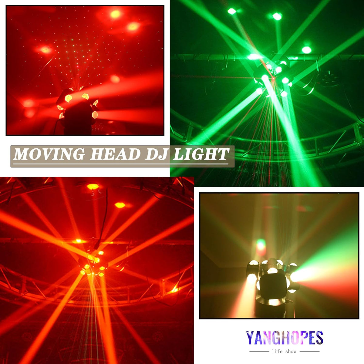 Moving Head DJ Light 16LEDs Rotating Beam Lights Stage Light DJ Lighting Led Pinspot Lights