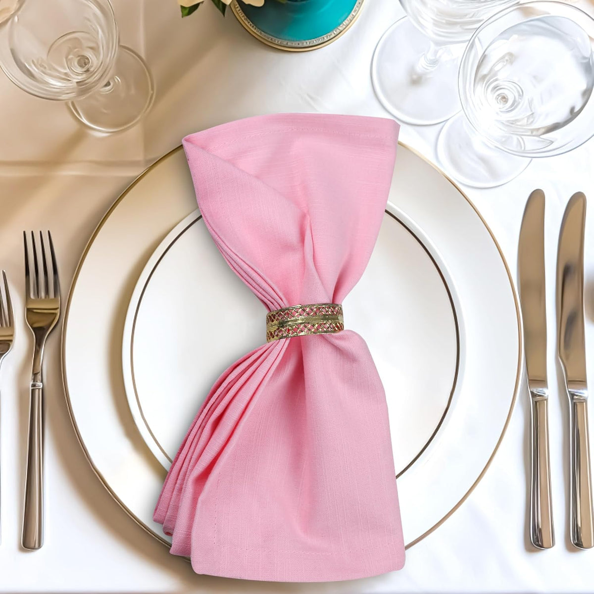Urban Villa Easter Cloth Napkins 100% Cotton Slub Absorbent Dinner Napkins (Set of 12) Oversized