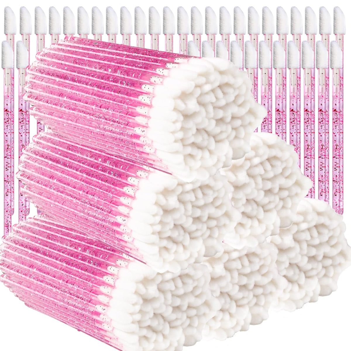 Teenitor 600pcs Lip Applicators Disposable, Crystal Pink Lip Wands Lipstick Applicator Wands, Lip