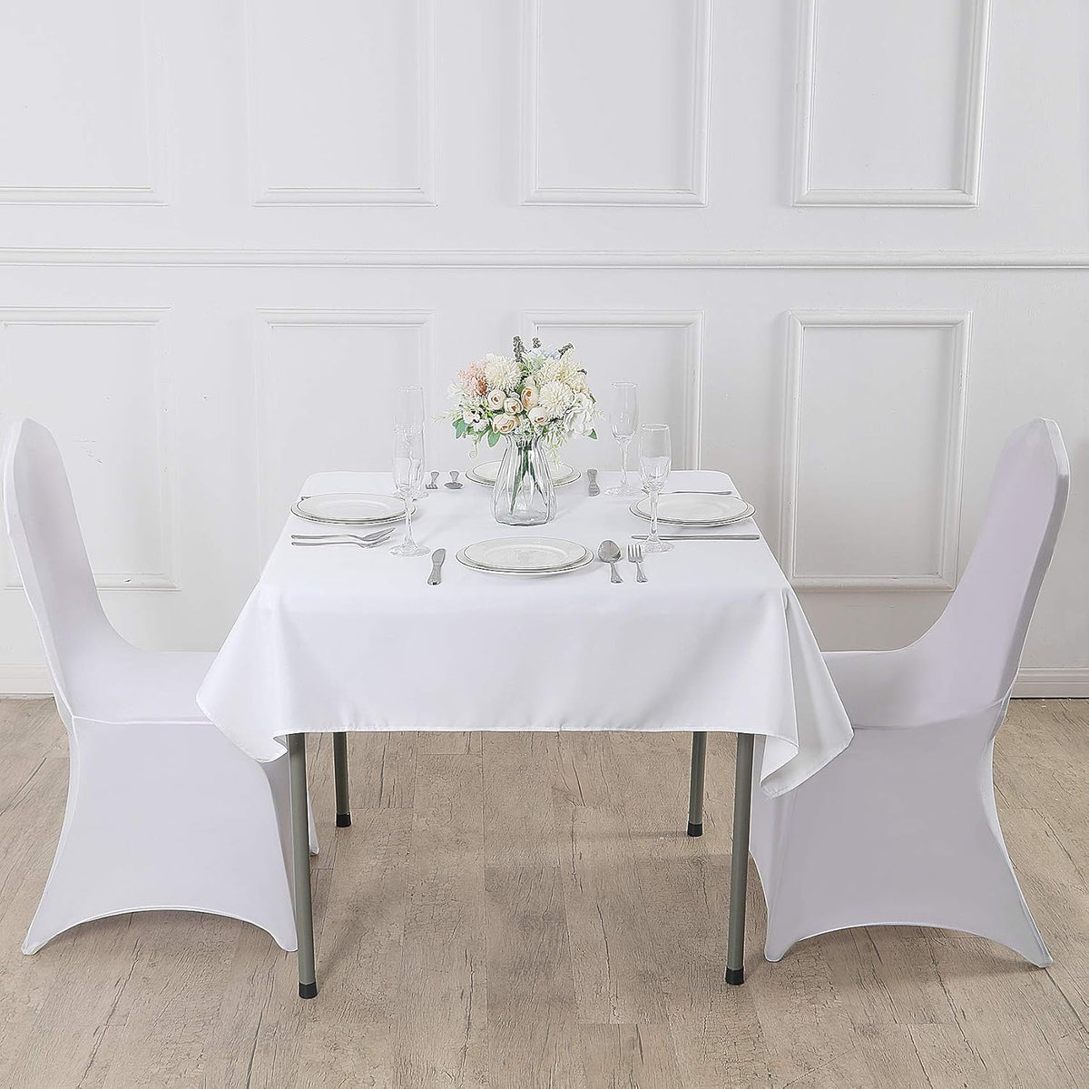 CupuamonSquare Tablecloth 70x70 inch Washable Polyester Fabric Table Cloth for Wedding Party Dining