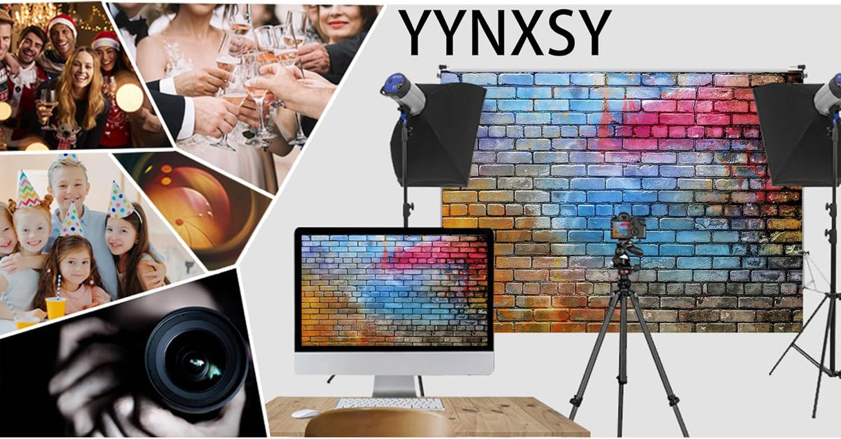 YYNXSY Colorful Brick Wall Photo Backdrop Retro Theme Stone Brick Wall Background Brick Design