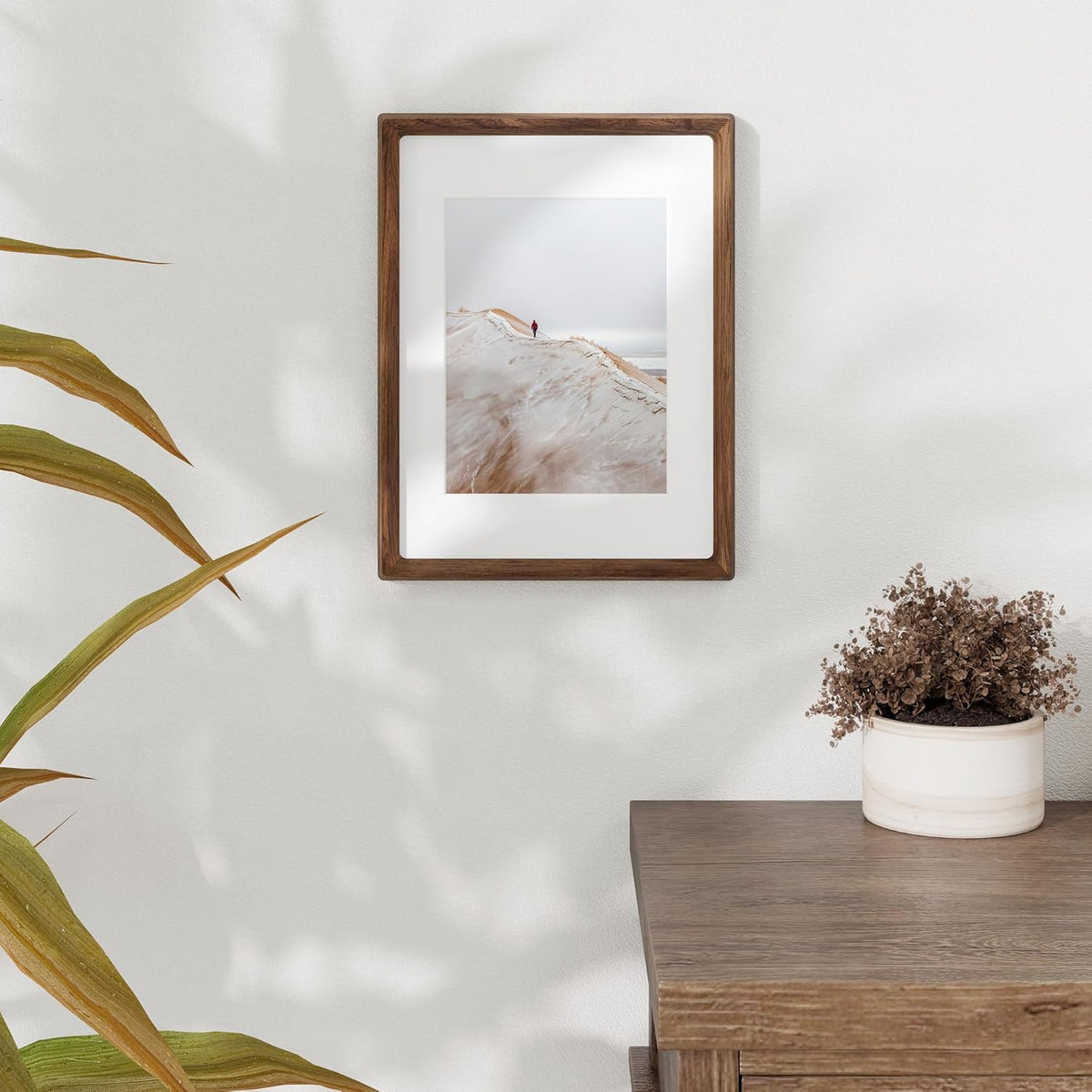 9x12 Picture Frame USA-Sourced Natural Walnut Solid Wood Photo Frame Handcrafted Rounded Corner