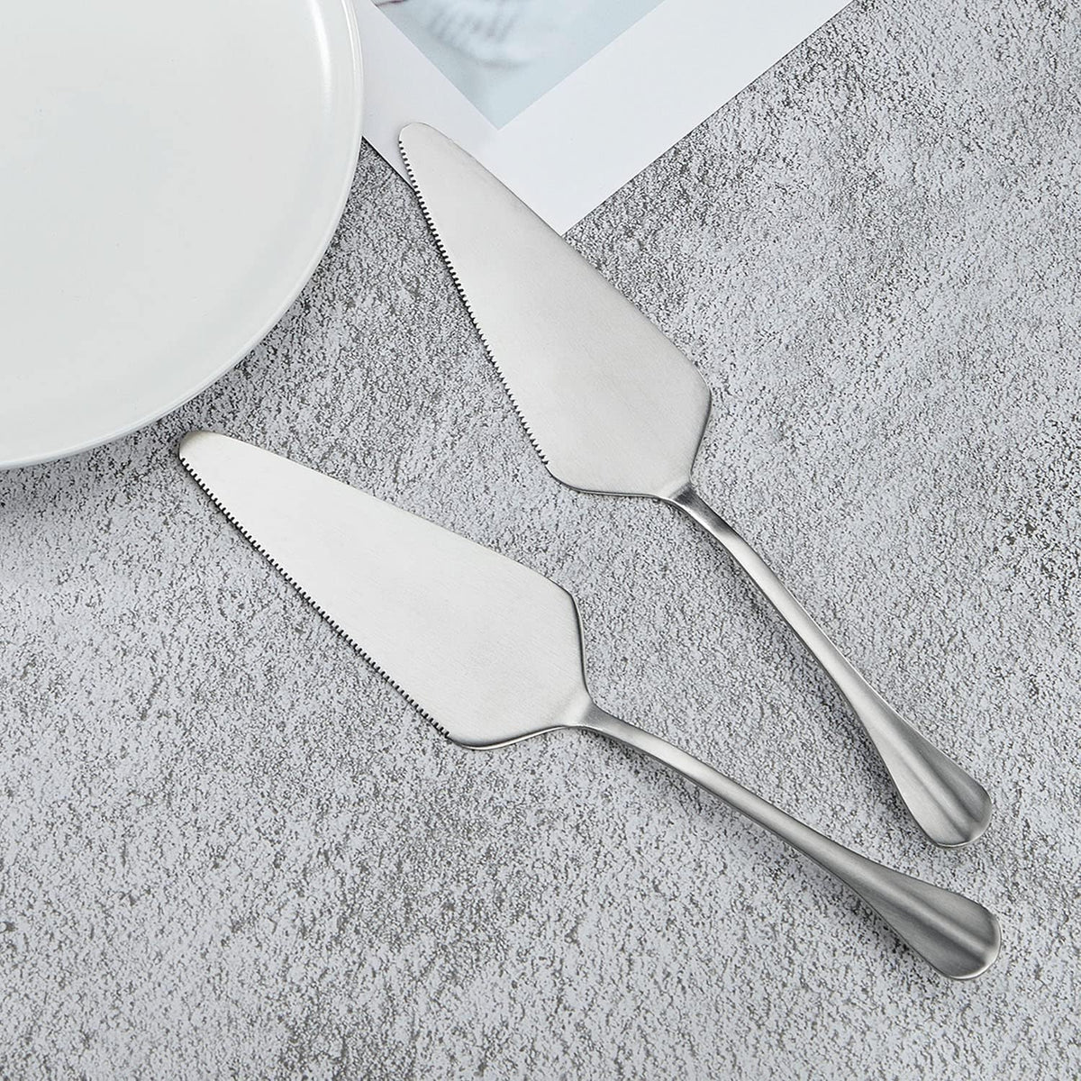 Pie Server Stainless Steel, HOFTEN Cake Pie Pastry Server Set of 5, Professional Dessert Server For