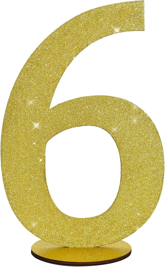 TONIFUL 11.8 Inch Gold Glitter Numbers Table Centerpieces 0-9 Birthday Party Decorations,Shining