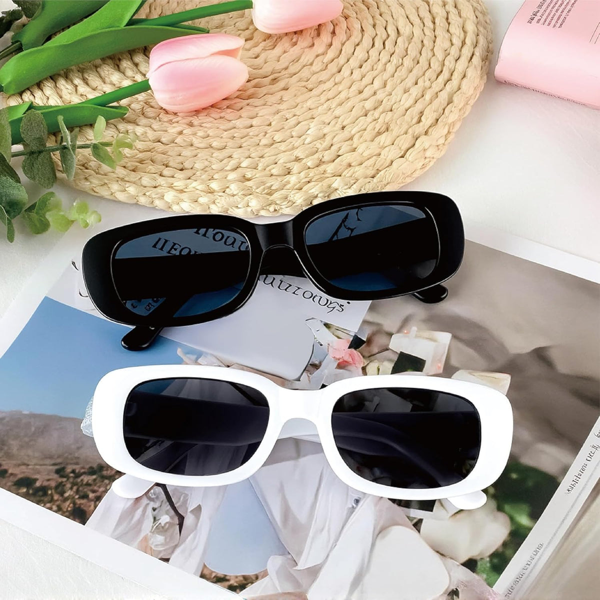 Bride's Babes Bachelorette Sunglasses, Bridesmaid Sunglasses,10 Pack Rectangle Team Bride glasses