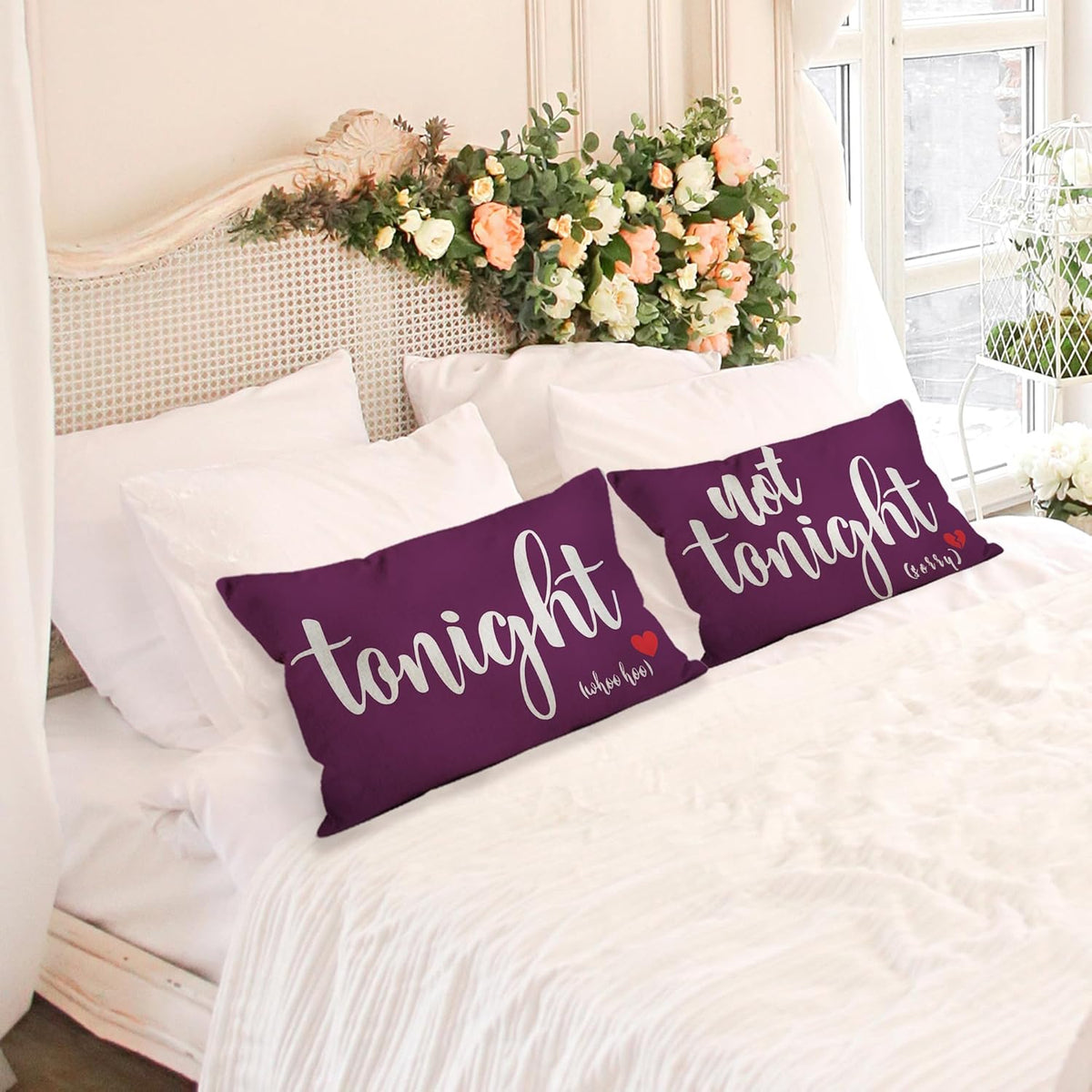 Mancheng-zi Bridal Gift,12x20 Pillow Cover,Bridal Shower Gifts,Funny Couples Reversible Linen