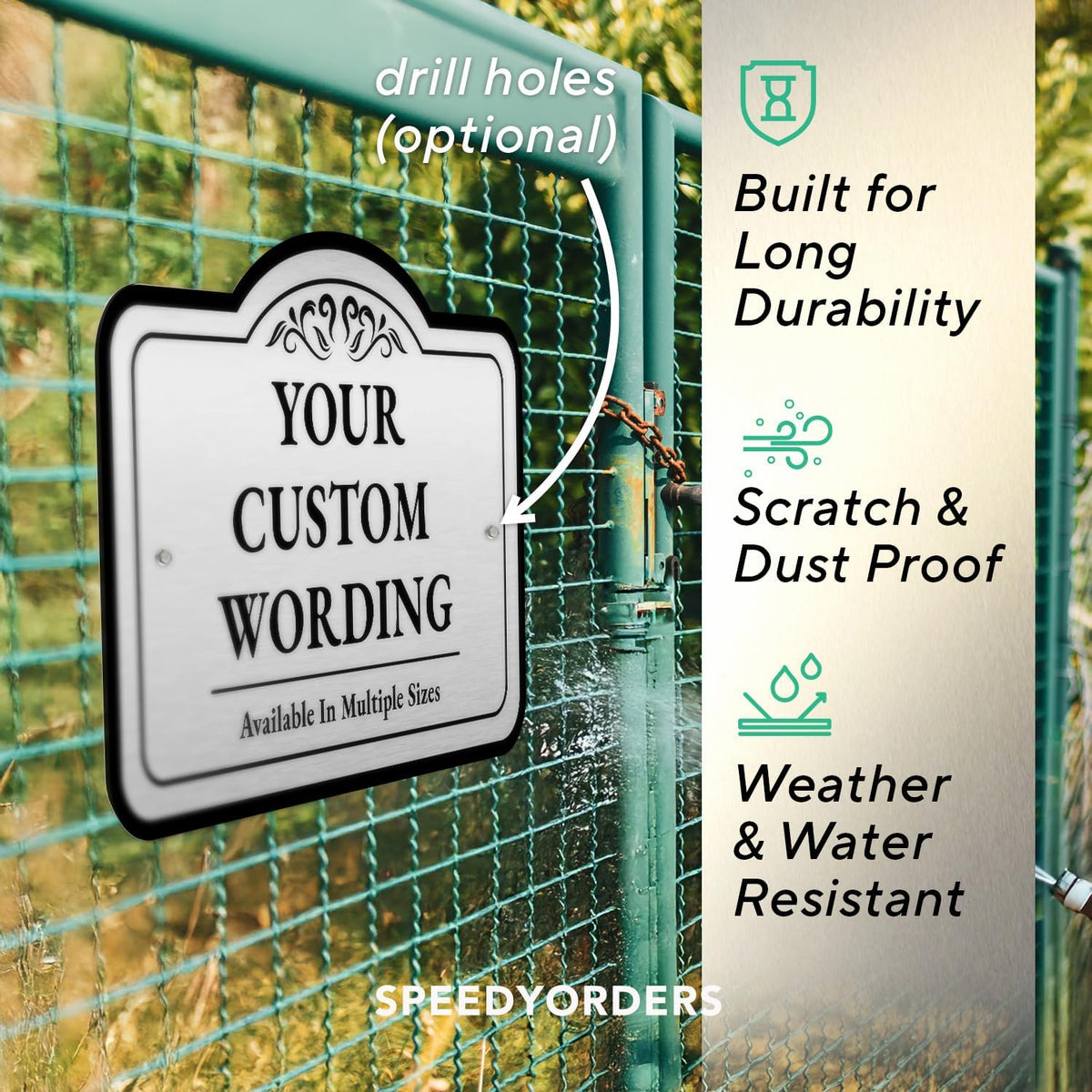 Custom Decorative Outdoor Metal Signs, Personalized Aluminum, Customized Driveway, Waterproof Made