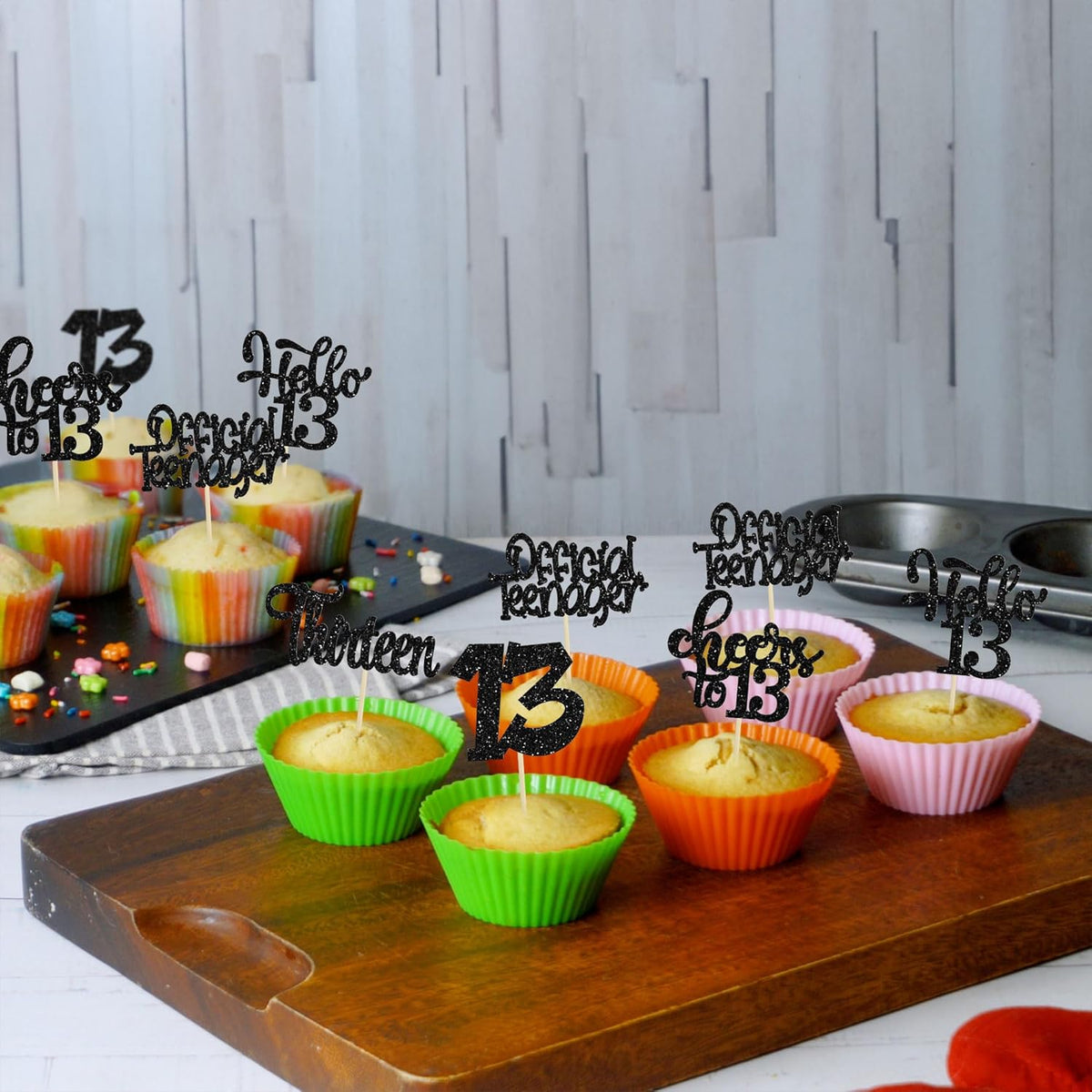 30Pcs 14th Birthday Cupcake Toppers Hello 14 Cupcake Picks Fourteen Cheers to 14 Years Old Cake