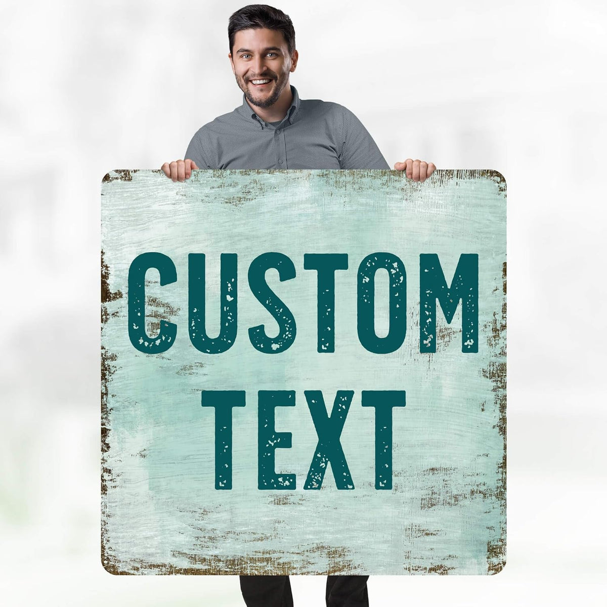 Custom Sign, Custom Street Sign, 11 Font Colors, 13 Font Styles, 4 Hole Options, 22 Sizes, 36x36