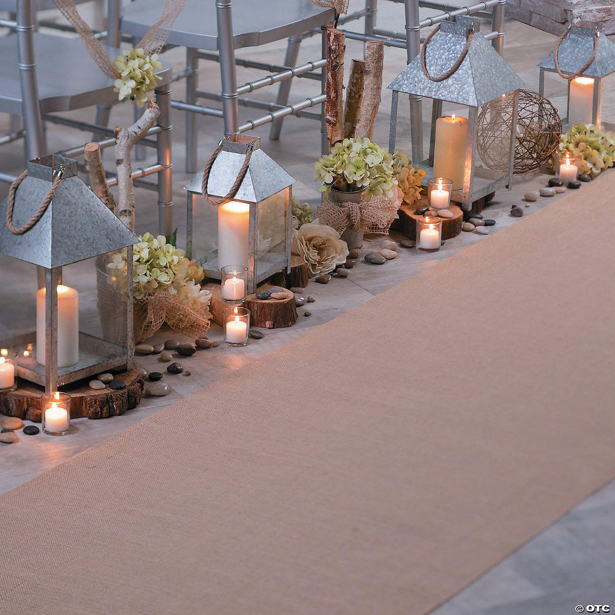Fun Express Burlap Aisle Runner for Wedding Ceremony - Seamless Rustic Charm 3x50ft Wedding Runner
